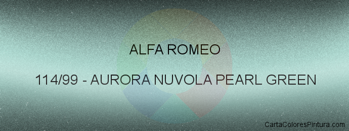 Pintura Alfa Romeo 114/99 Aurora Nuvola Pearl Green