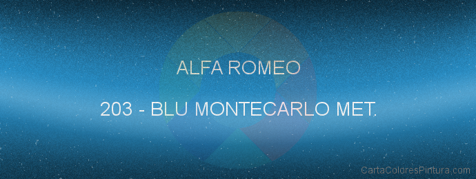 Pintura Alfa Romeo 203 Blu Montecarlo Met.