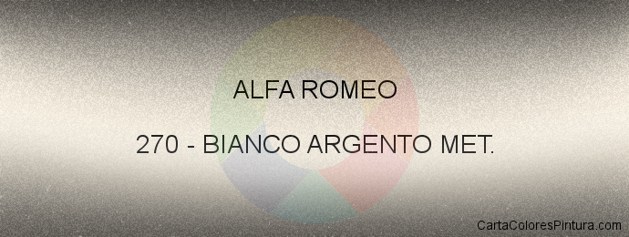 Pintura Alfa Romeo 270 Bianco Argento Met.