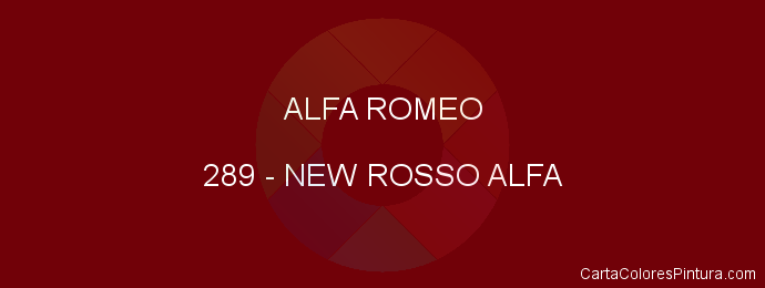 Pintura Alfa Romeo 289 New Rosso Alfa