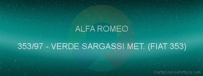 Pintura Alfa Romeo 353/97 Verde Sargassi Met. (fiat 353)