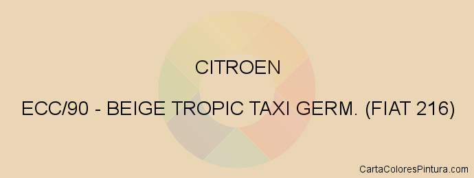 Pintura Citroen ECC/90 Beige Tropic Taxi Germ. (fiat 216)