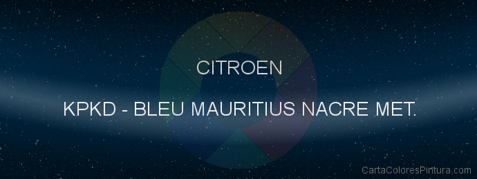 Pintura Citroen KPKD Bleu Mauritius Nacre Met.