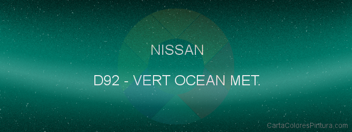 Pintura Nissan D92 Vert Ocean Met.