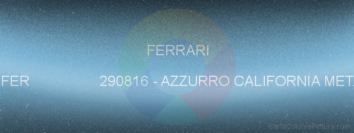 Pintura Ferrari FER 290816 Azzurro California Met.