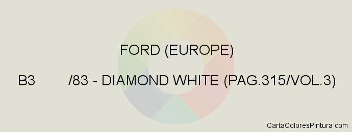 Pintura Ford (europe) B3 /83 Diamond White (pag.315/vol.3)