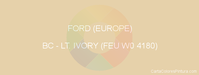 Pintura Ford (europe) BC Lt. Ivory (feu W0 4180)