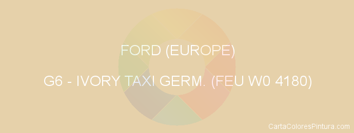 Pintura Ford (europe) G6 Ivory Taxi Germ. (feu W0 4180)