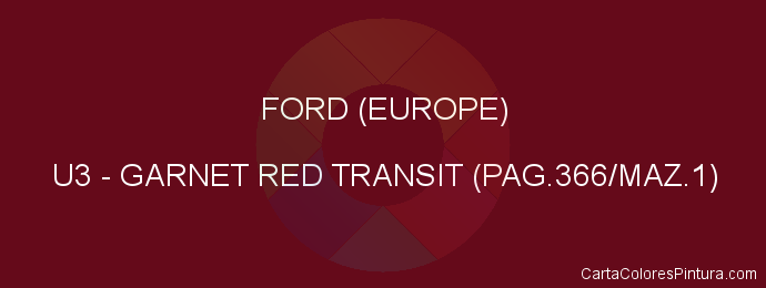 Pintura Ford (europe) U3 Garnet Red Transit (pag.366/maz.1)