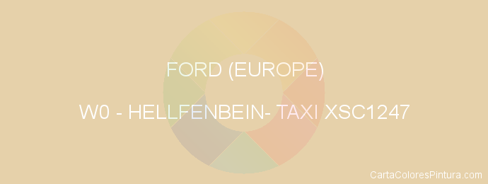 Pintura Ford (europe) W0 Hellfenbein- Taxi Xsc1247