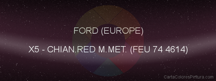 Pintura Ford (europe) X5 Chian.red M.met. (feu 74 4614)