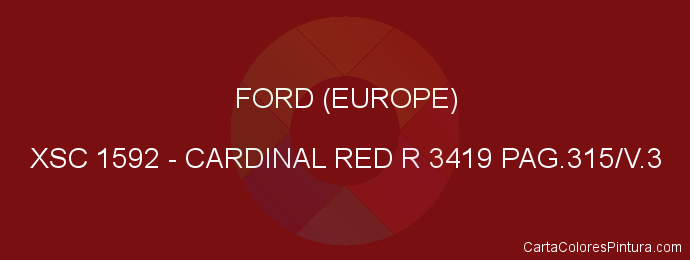 Pintura Ford (europe) XSC 1592 Cardinal Red R 3419 Pag.315/v.3