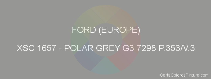 Pintura Ford (europe) XSC 1657 Polar Grey G3 7298 P.353/v.3