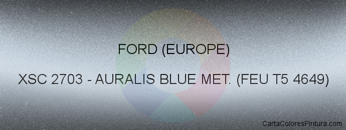 Pintura Ford (europe) XSC 2703 Auralis Blue Met. (feu T5 4649)