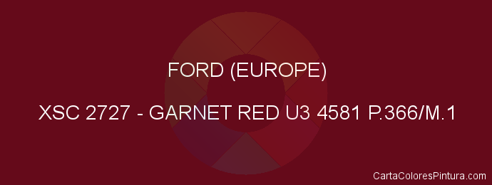 Pintura Ford (europe) XSC 2727 Garnet Red U3 4581 P.366/m.1