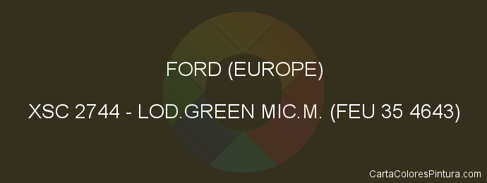 Pintura Ford (europe) XSC 2744 Lod.green Mic.m. (feu 35 4643)