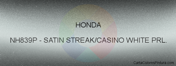 Pintura Honda NH839P Satin Streak/casino White Prl.