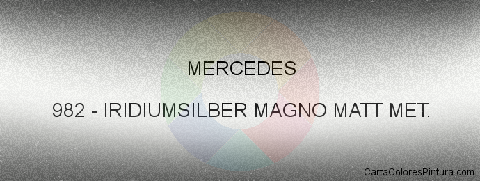 Pintura Mercedes 982 Iridiumsilber Magno Matt Met.