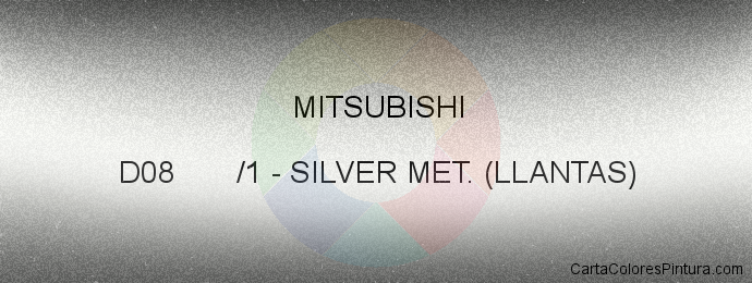 Pintura Mitsubishi D08 /1 Silver Met. (llantas)