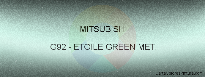 Pintura Mitsubishi G92 Etoile Green Met.