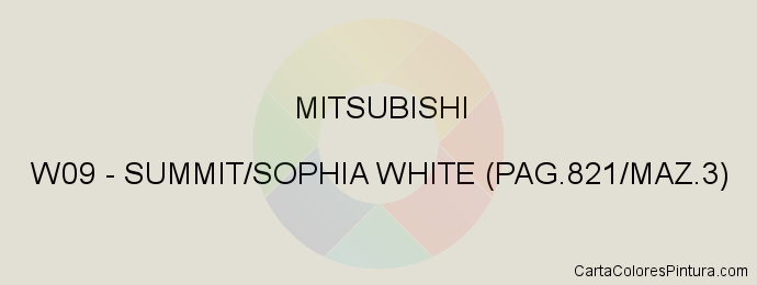 Pintura Mitsubishi W09 Summit/sophia White (pag.821/maz.3)