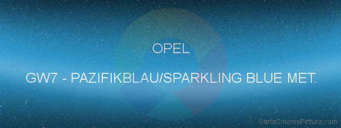 Pintura Opel GW7 Pazifikblau/sparkling Blue Met.