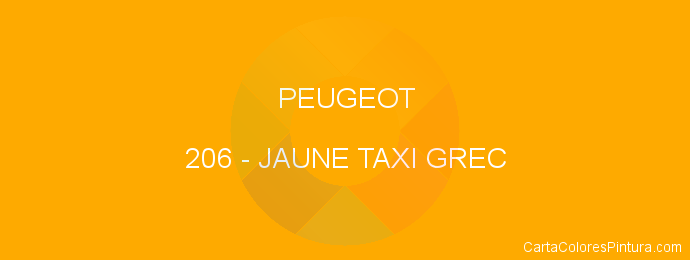 Pintura Peugeot 206 Jaune Taxi Grec