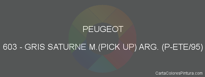 Pintura Peugeot 603 Gris Saturne M.(pick Up) Arg. (p-ete/95)