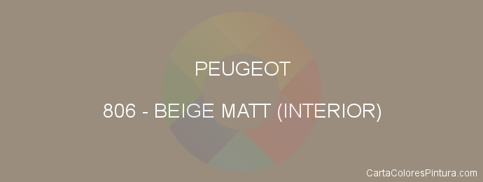 Pintura Peugeot 806 Beige Matt (interior)