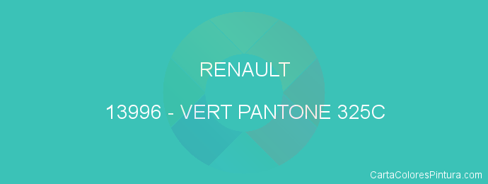 Pintura Renault 13996 Vert Pantone 325c
