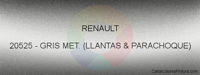 Pintura Renault 20525 Gris Met. (llantas & Parachoque)