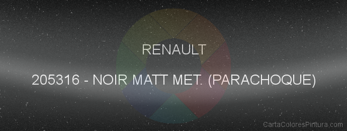 Pintura Renault 205316 Noir Matt Met. (parachoque)