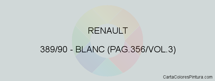 Pintura Renault 389/90 Blanc (pag.356/vol.3)