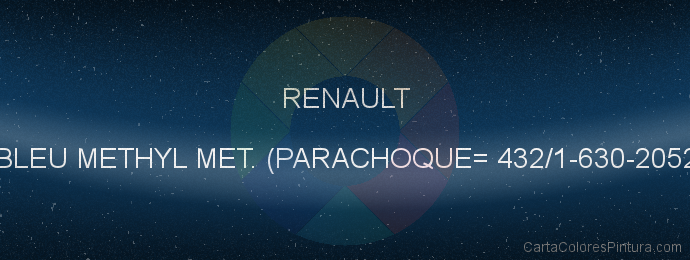 Pintura Renault 463 Bleu Methyl Met. (parachoque= 432/1-630-20523-205