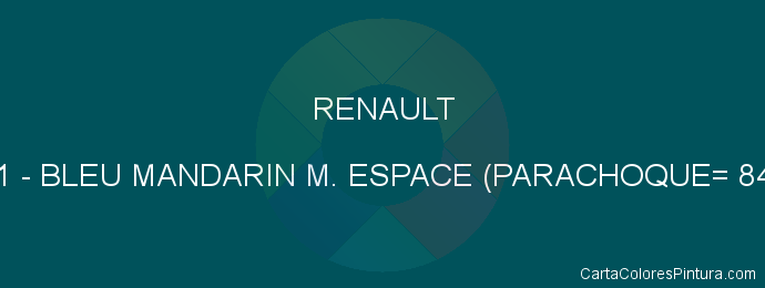 Pintura Renault 541 Bleu Mandarin M. Espace (parachoque= 8423