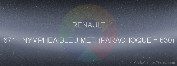 Pintura Renault 671 Nymphea Bleu Met. (parachoque = 630)