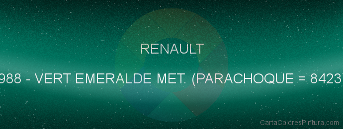 Pintura Renault 988 Vert Emeralde Met. (parachoque = 8423)