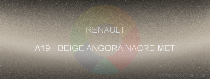 Pintura Renault A19 Beige Angora Nacre Met.