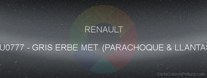 Pintura Renault BU0777 Gris Erbe Met. (parachoque & Llantas)