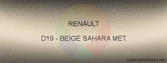 Pintura Renault D19 Beige Sahara Met.