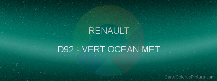 Pintura Renault D92 Vert Ocean Met.