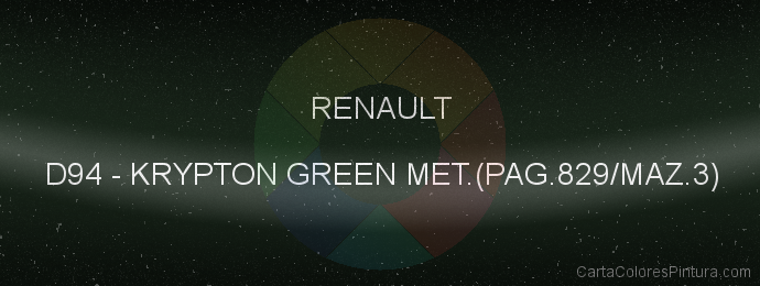 Pintura Renault D94 Krypton Green Met.(pag.829/maz.3)