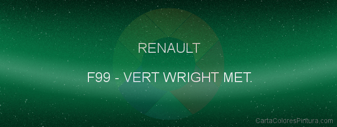 Pintura Renault F99 Vert Wright Met.