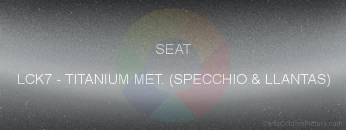 Pintura Seat LCK7 Titanium Met. (specchio & Llantas)