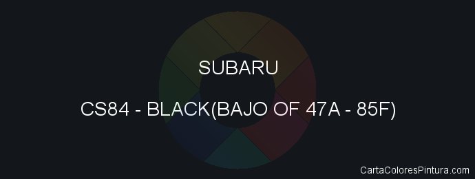 Pintura Subaru CS84 Black(bajo Of 47a - 85f)