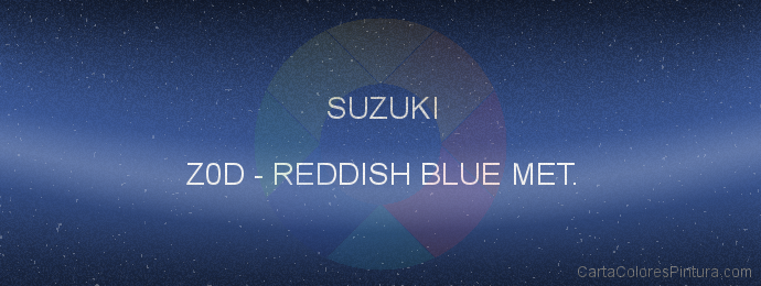 Pintura Suzuki Z0D Reddish Blue Met.