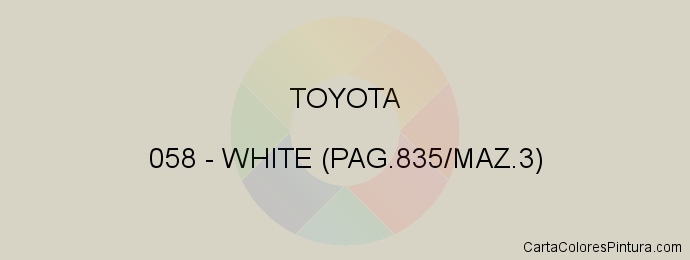 Pintura Toyota 058 White (pag.835/maz.3)