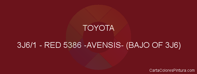 Pintura Toyota 3J6/1 Red 5386 -avensis- (bajo Of 3j6)